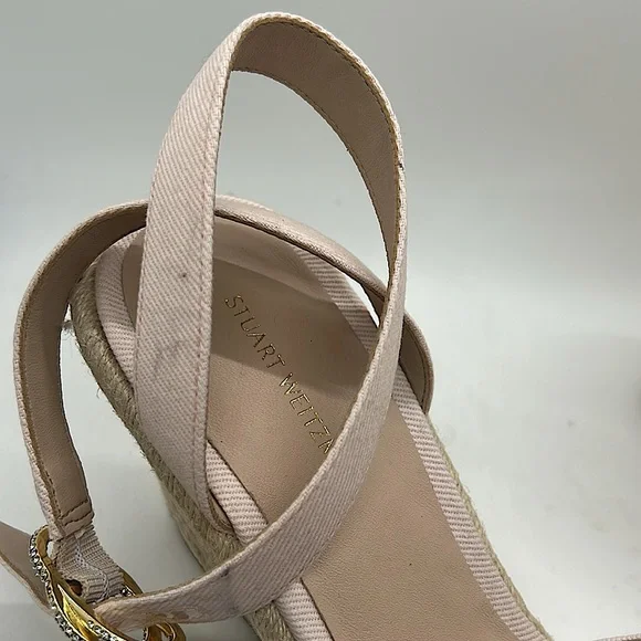 Stuart Weitzman Light Pink Ankle Strap Wedge Heel Sandals Shoes **Sz 39.5/US 9** - Picture 11 of 11
